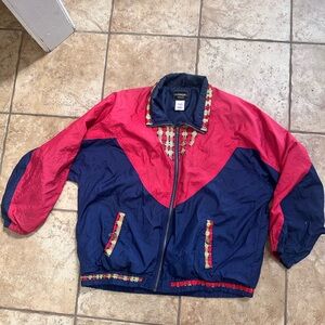 Outbrook Woman 18W  Vintage Grannycore Windbreaker  Y2K Nylon